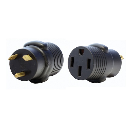 Valterra A10-3050AVP Mighty Cord Adapter Plug - 30AM To 50AF, Black (Carded)